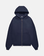 BLANK ZIP-HOODIE NAVY WASHED